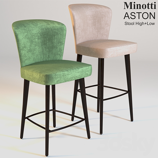 Minotti ASTON STOOL HIGH + LOW 3DSMax File - thumbnail 1