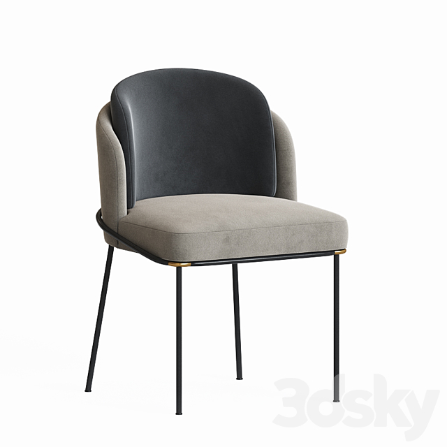 Minotti Fil noir Dining chair 3DS Max Model - thumbnail 3