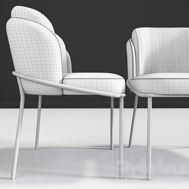 Minotti Fil Noir Dining Chair 3DSMax File - thumbnail 3