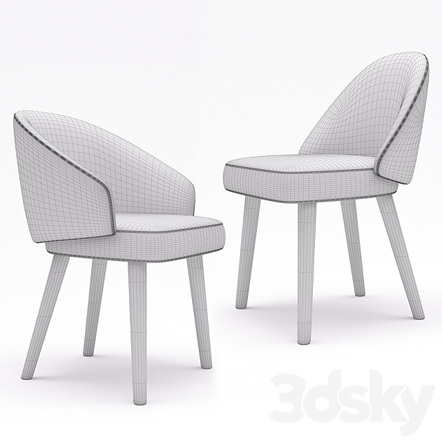 Minotti Lawson Dining Chair 3ds Max - thumbnail 3