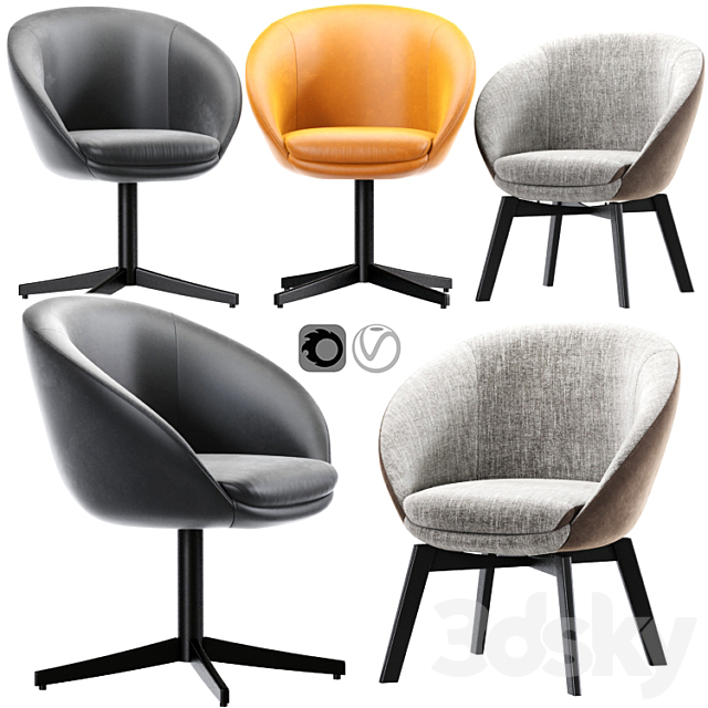 Minotti Russell Little Lounge Chair Set 02 3ds Max - thumbnail 1