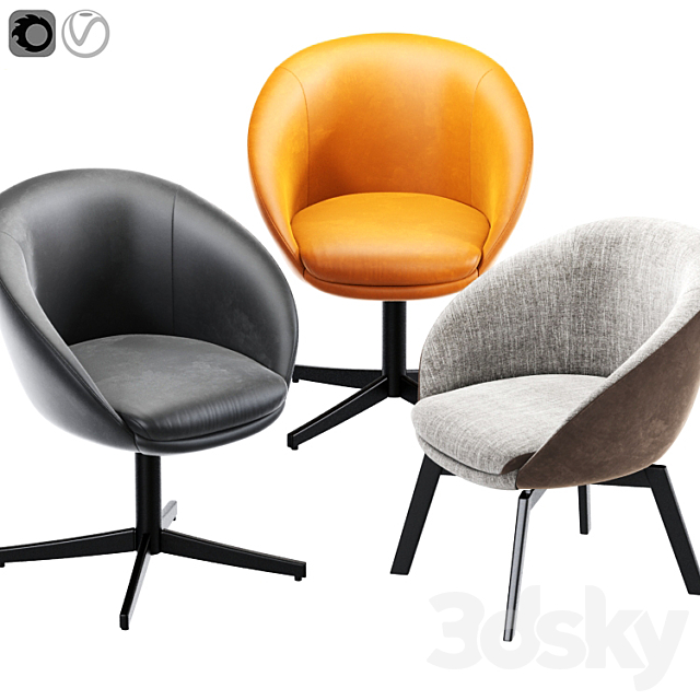 Minotti Russell Little Lounge Chair Set 02 3ds Max - thumbnail 2