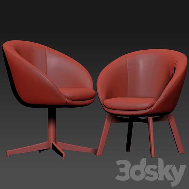 Minotti Russell Little Lounge Chair Set 02 3ds Max - thumbnail 3