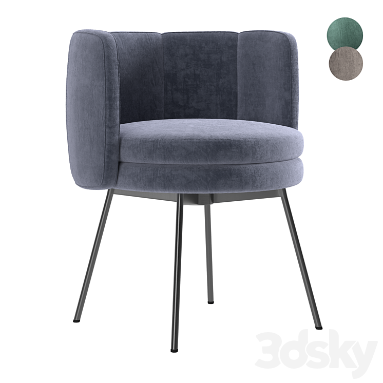 Minotti tori dining chair 3DS Max Model - thumbnail 1