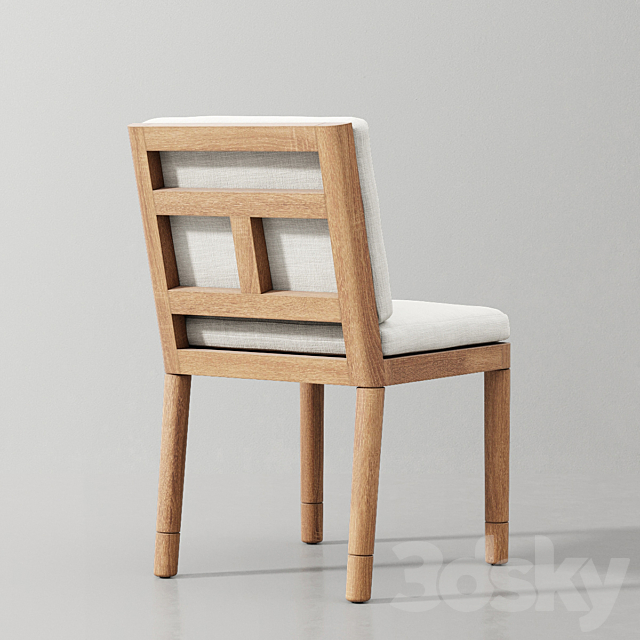 Miramar Teak Side Chair 3DS Max Model - thumbnail 2