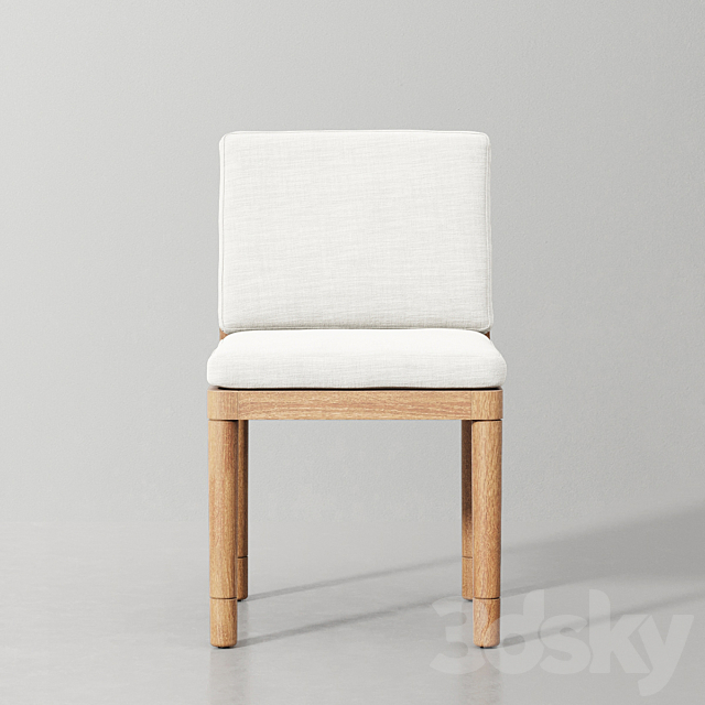 Miramar Teak Side Chair 3DS Max Model - thumbnail 4