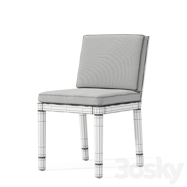 Miramar Teak Side Chair 3DS Max Model - thumbnail 6