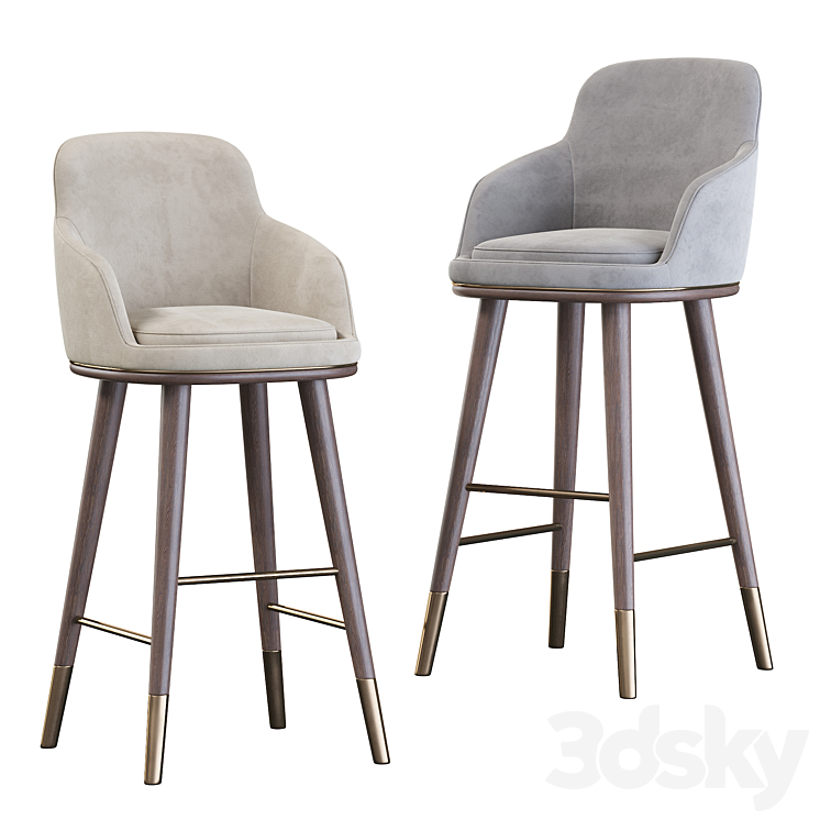 Misool barstool 3DS Max Model - thumbnail 1