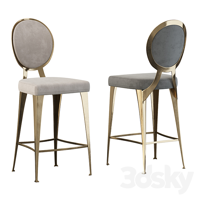 Miss stool with uncovered backrest 3DSMax File - thumbnail 1