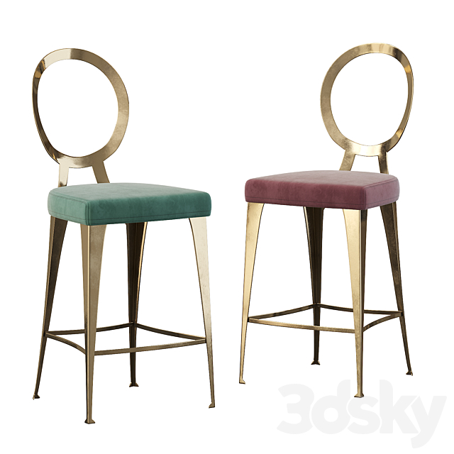 Miss stool with uncovered backrest 3DSMax File - thumbnail 2