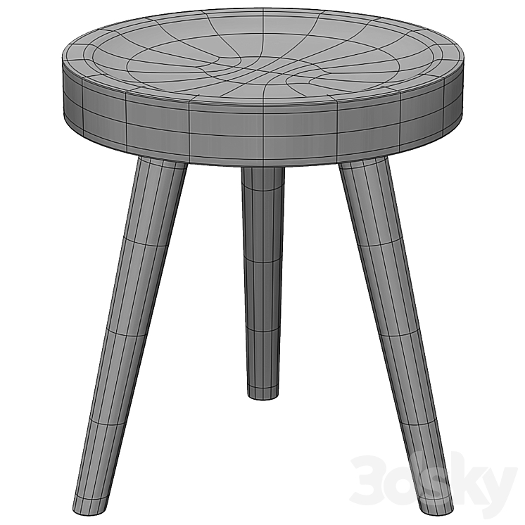 mitzi riva 1920 stool 3DS Max Model - thumbnail 2