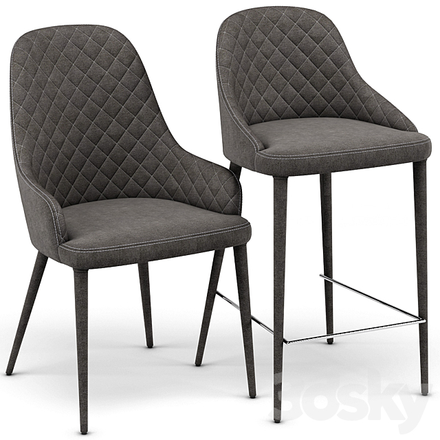 Modani Alpine Gray Chair 3DSMax File - thumbnail 1