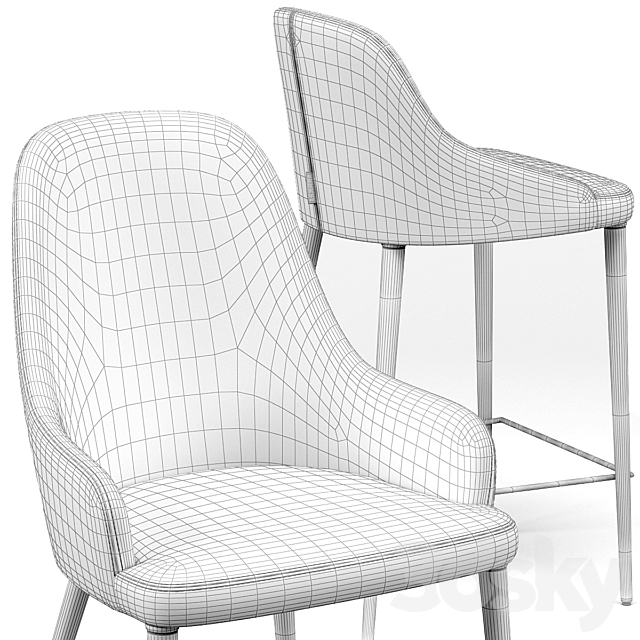 Modani Alpine Gray Chair 3DSMax File - thumbnail 3