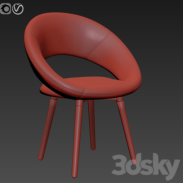 Modern Armchair With Pillow 3ds Max - thumbnail 3