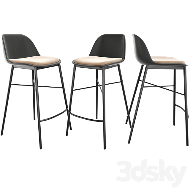 Modern bar stool 3DSMax File - thumbnail 2