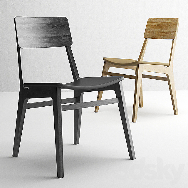 Modern wooden chair 2623 by Ferri Mobili Italy. 3DSMax File - thumbnail 1