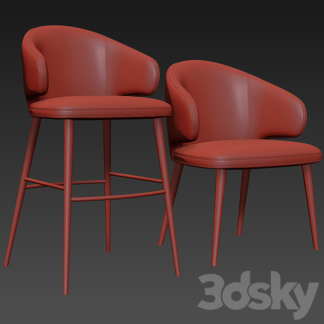 Modrest Carlton Bar And Dining Chair 3DSMax File - thumbnail 3