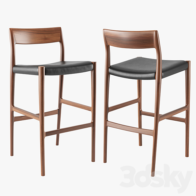 Moller Model 77B bar stool 3DSMax File - thumbnail 1