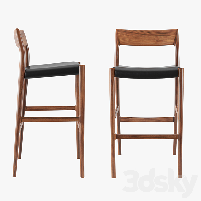 Moller Model 77B bar stool 3DSMax File - thumbnail 2