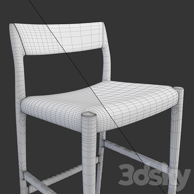 Moller Model 77B bar stool 3DSMax File - thumbnail 4