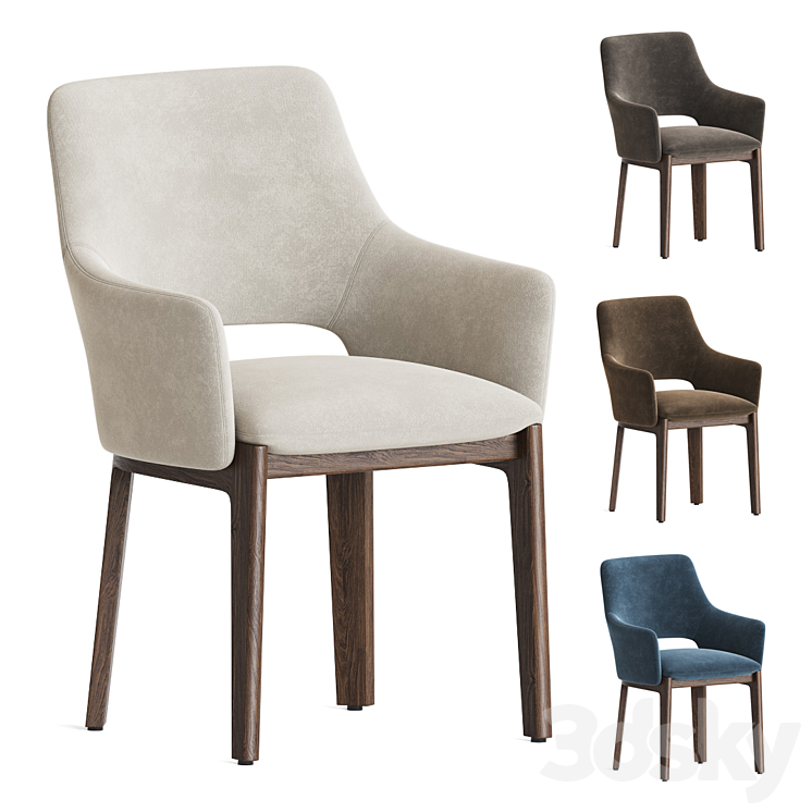 Molteni Devon Dining Chair 3DS Max Model - thumbnail 1