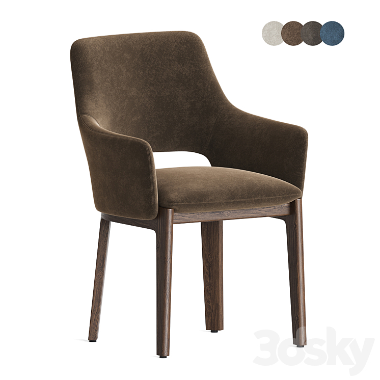 Molteni Devon Dining Chair 3DS Max Model - thumbnail 2