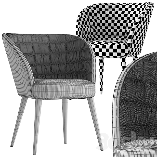 Montbel chair rose 3ds Max - thumbnail 3