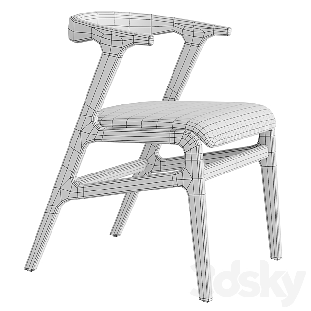 Morelato Dining Chair 3DS Max Model - thumbnail 5