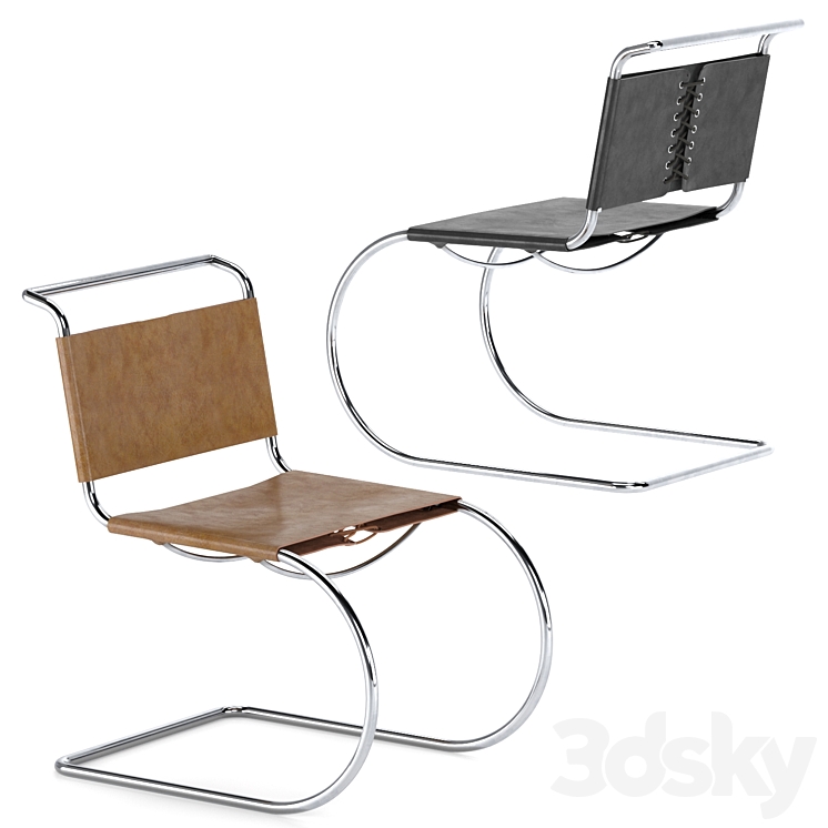 MR10 Side Chair by Mies Van Der Rohe 3DS Max Model - thumbnail 2