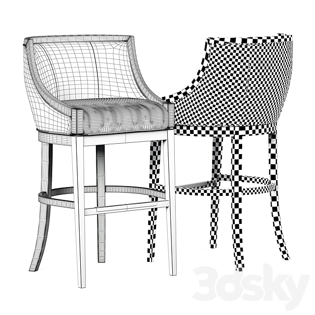 MS Baden Memory Swivel Bar Stool 3ds Max - thumbnail 2