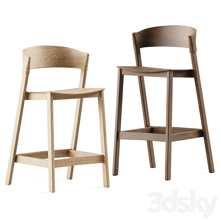 Muuto Cover Counter and Bar Stool 3DS Max Model - thumbnail 1