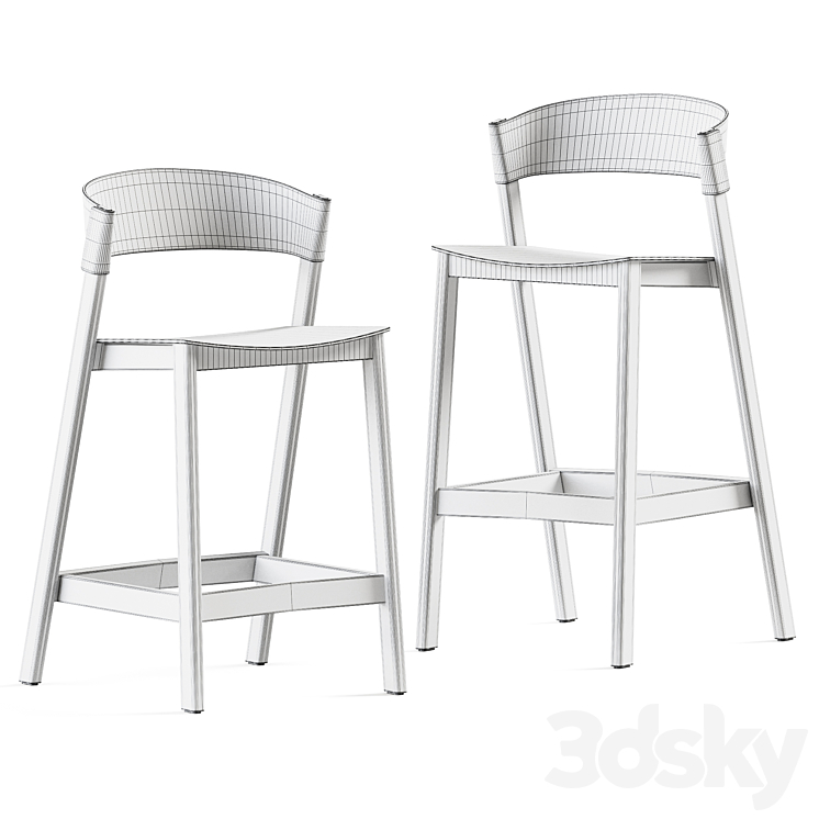 Muuto Cover Counter and Bar Stool 3DS Max Model - thumbnail 2