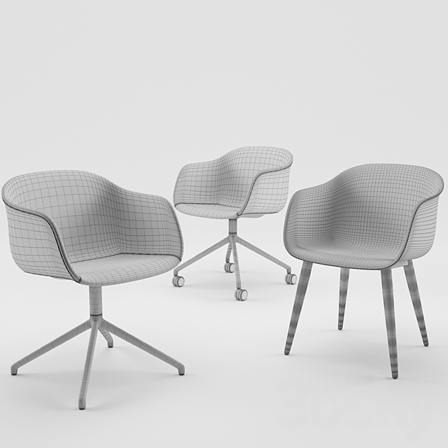 Muuto Fiber Armchair 3DS Max Model - thumbnail 2