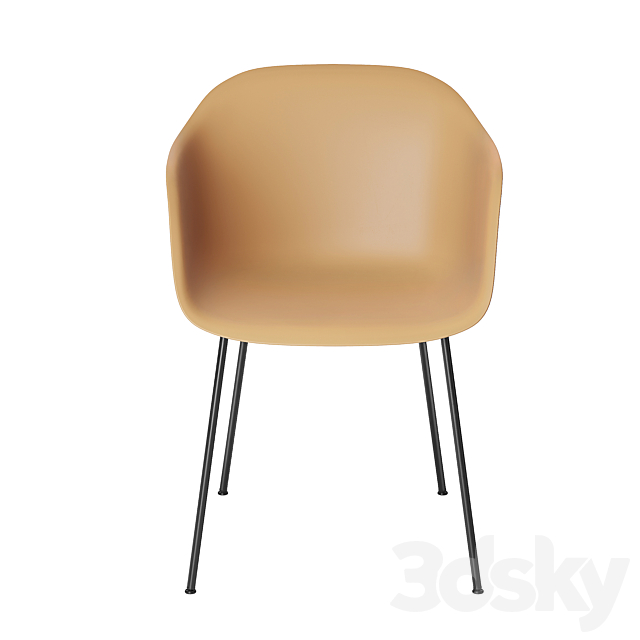 Muuto Fiber Armchair Tube Base 3DS Max Model - thumbnail 2