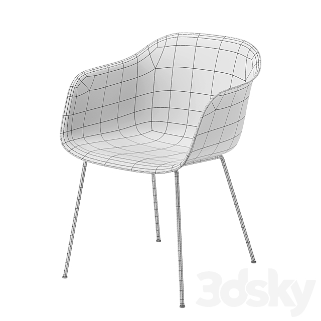 Muuto Fiber Armchair Tube Base 3DS Max Model - thumbnail 3