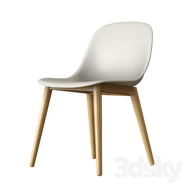 Muuto fiber side wood 3DS Max Model - thumbnail 2