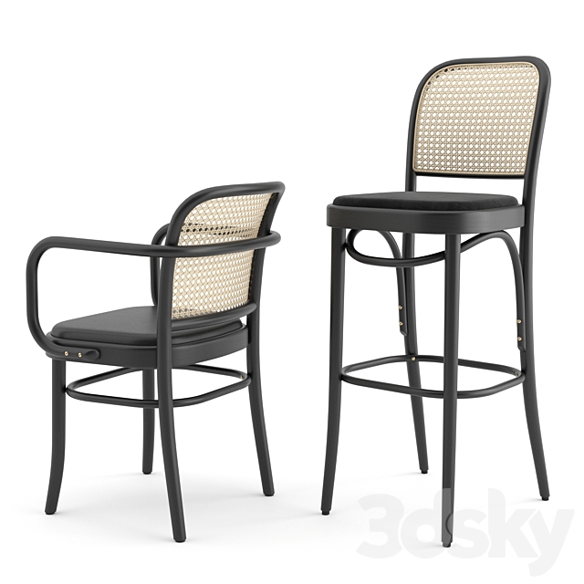 N. 811 Hocker by THONET VIENNA 3DS Max Model - thumbnail 2