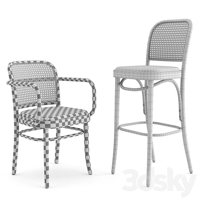 N. 811 Hocker by THONET VIENNA 3DS Max Model - thumbnail 3