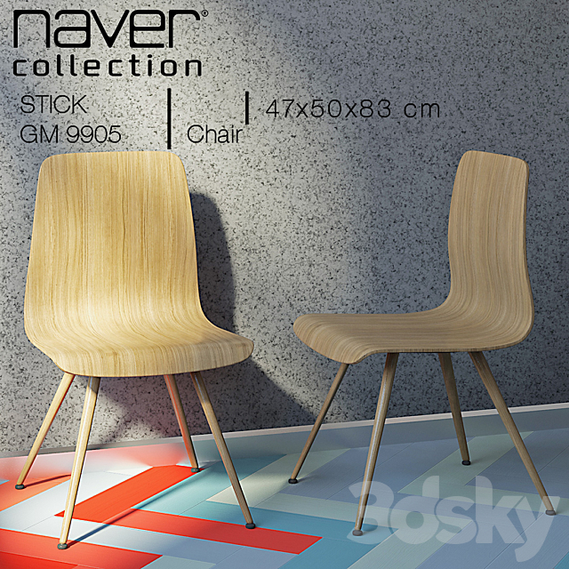 Navercollection_Stick_Chair 3DS Max Model - thumbnail 2