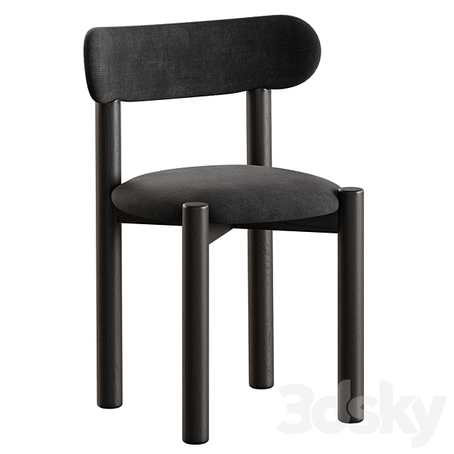 Nebai chair with hard and soft back 3ds Max - thumbnail 2