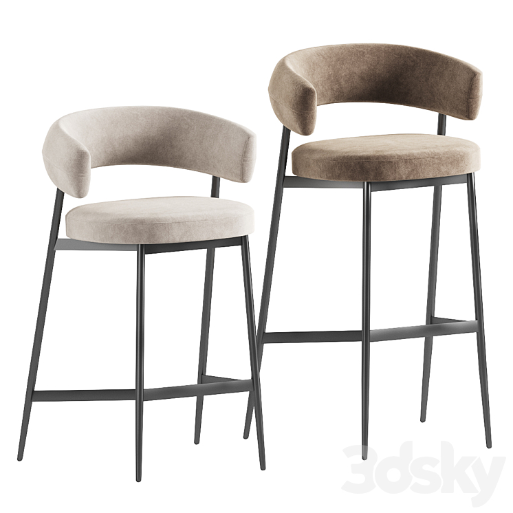 Nena Bar Stool 3DS Max Model - thumbnail 1