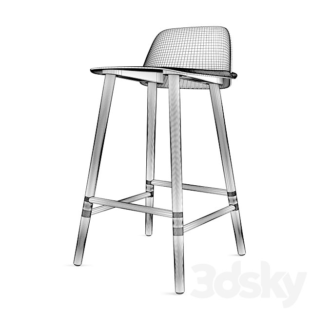 Nerd Bar Stool by Muuto 3DS Max Model - thumbnail 5