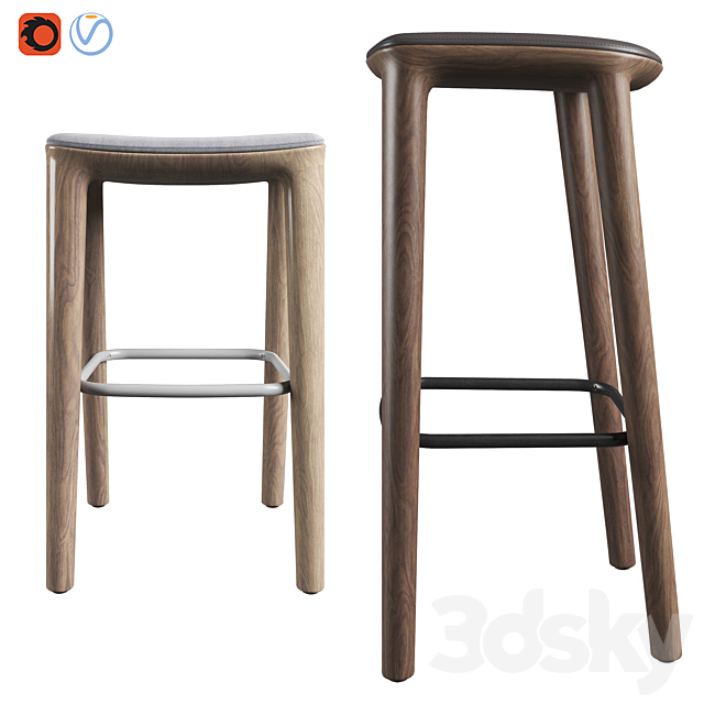 Neva Bar Stool 3DS Max Model - thumbnail 3