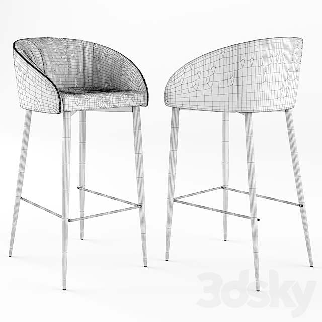 Nicolas Elbe bar stool 3DS Max Model - thumbnail 4