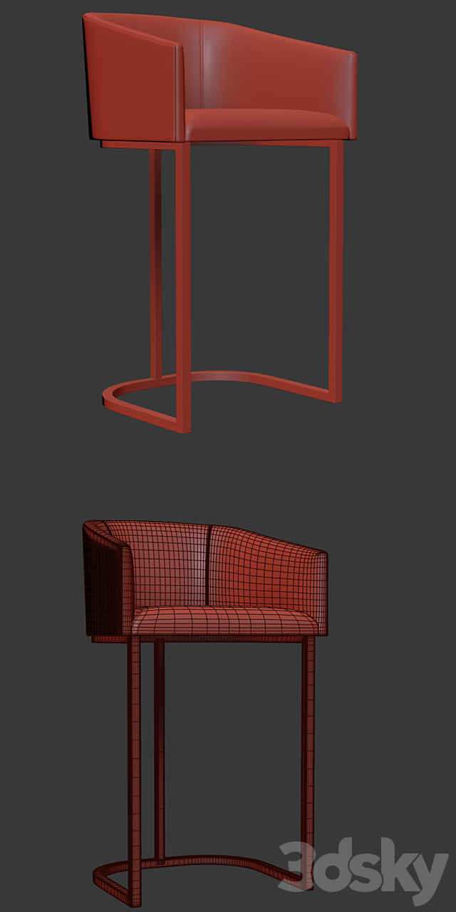 Noble Bar Chair 3DSMax File - thumbnail 3