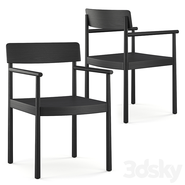 Normann Copenhagen Timb Armchair Black 3DS Max Model - thumbnail 2