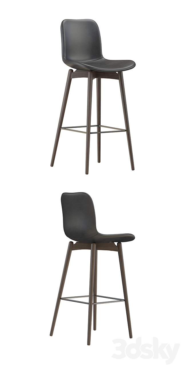 NORR11 Langue Bar Chair-leather 3DSMax File - thumbnail 2