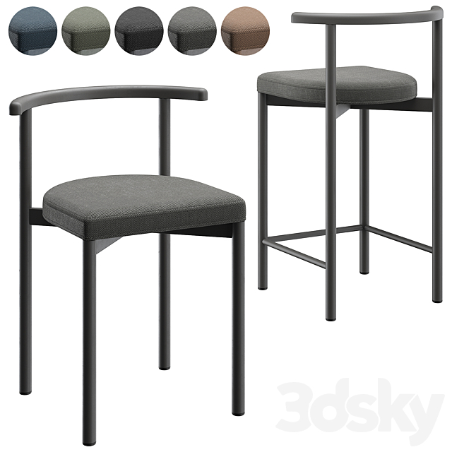 NRA chair and semi-bar stool by DELO 3ds Max - thumbnail 1