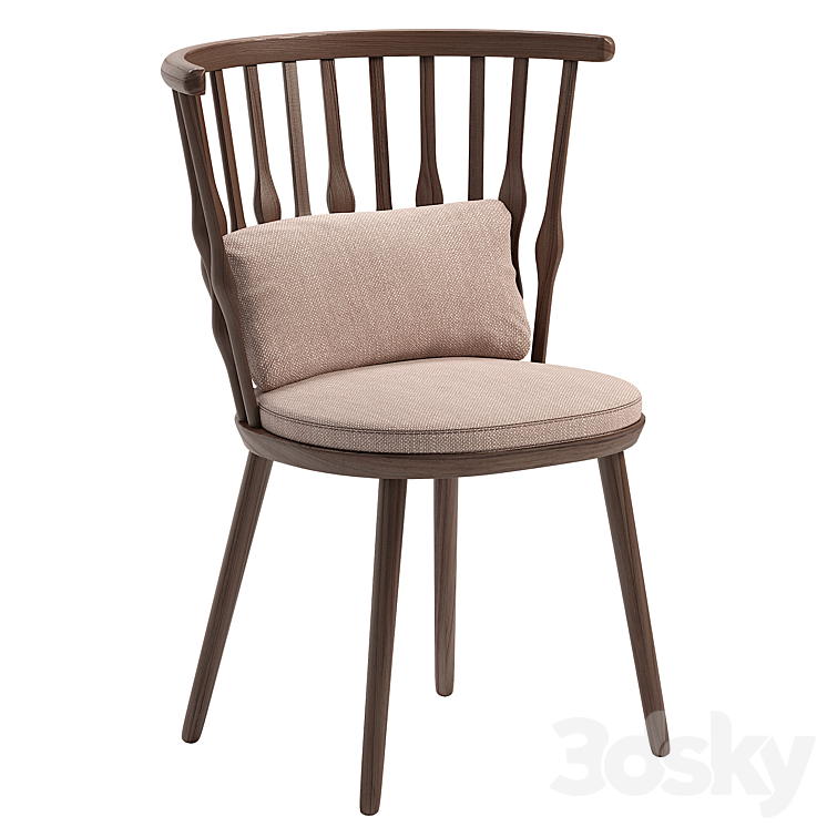 Nub armchair with seat cushion 3DS Max Model - thumbnail 1