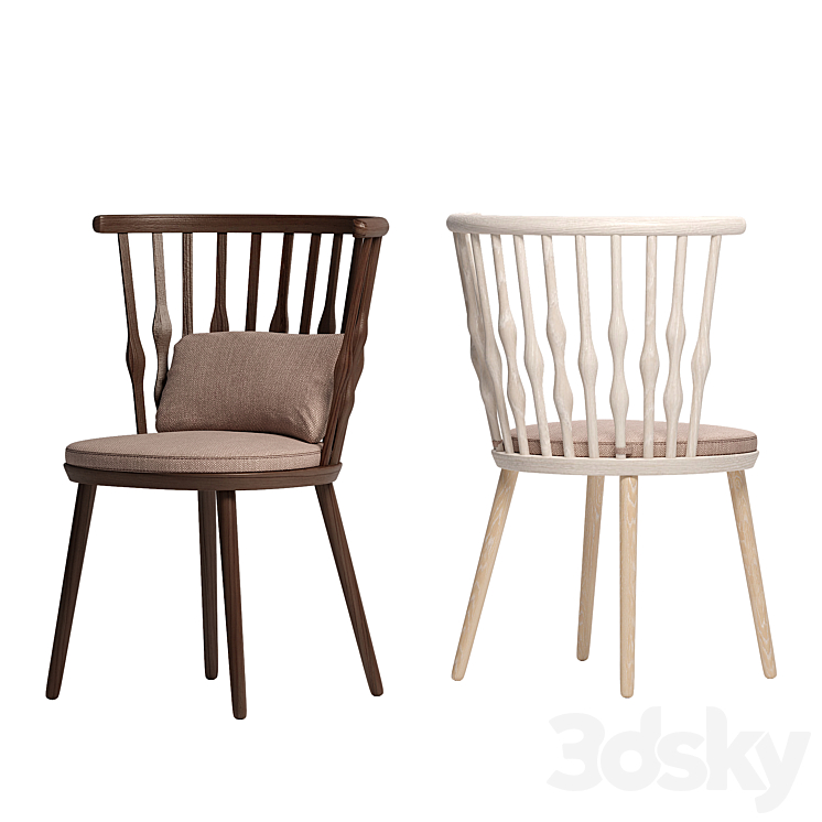 Nub armchair with seat cushion 3DS Max Model - thumbnail 2